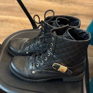 G by Guess Black Combat Boots